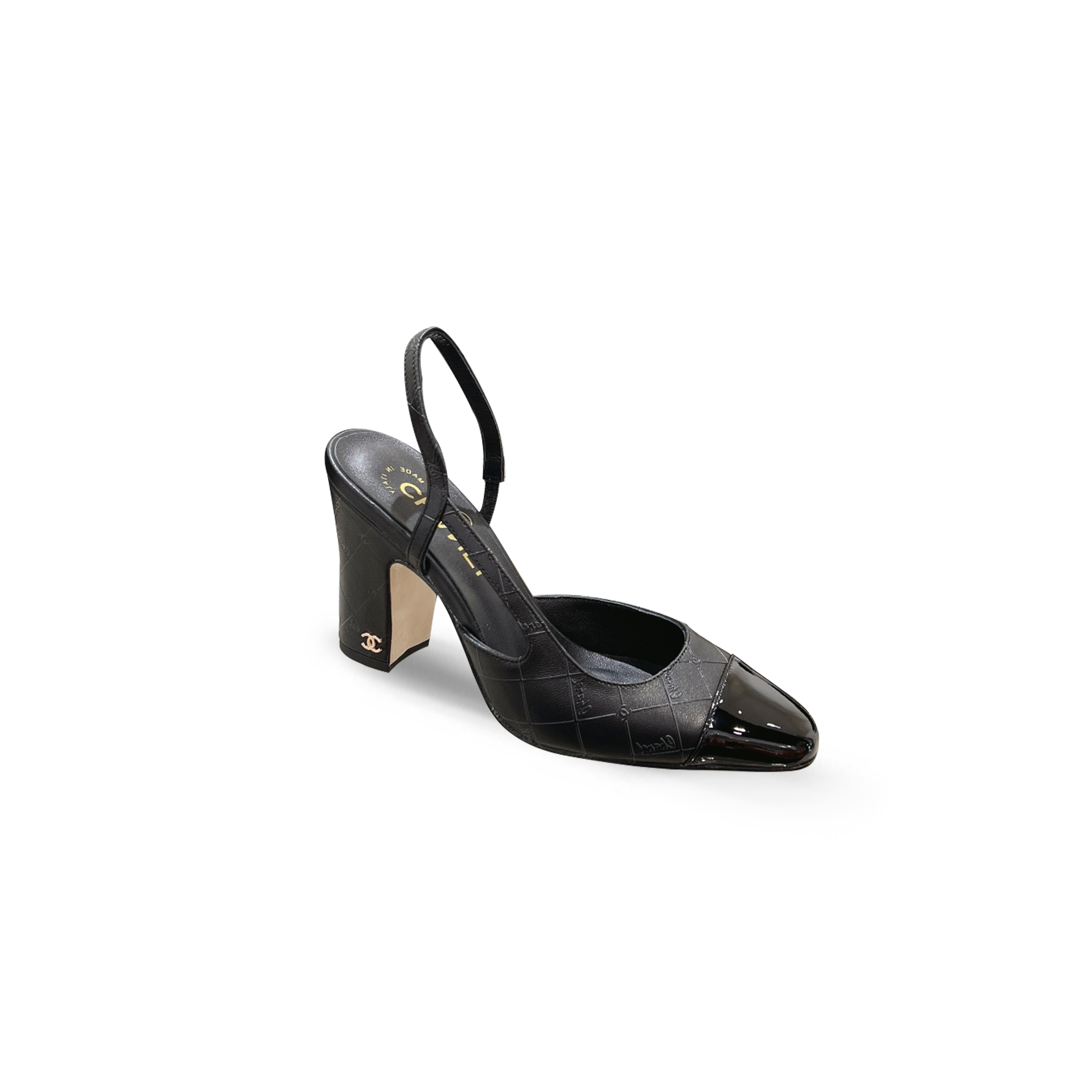 CHANEL 24V ELEGANT QUILTED SLINGBACK HEELS G45509 B19046